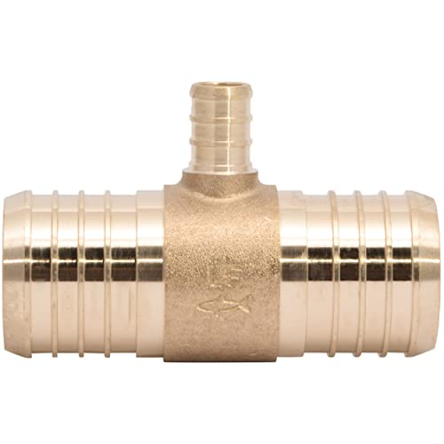 SharkBite 1-1/2 x 1-1/2 x 1/2 Inch Brass Crimp Reducing Tee, PEX Pipe, PE-RT, UC08414116 by SharkBite - Used condition - US$19.65