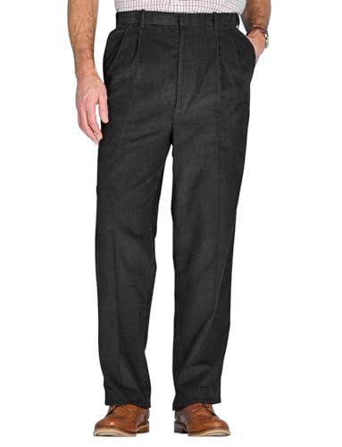 Chums Men's HIGH-Rise Pants Luxury Cotton Corduroy Trousers Black2