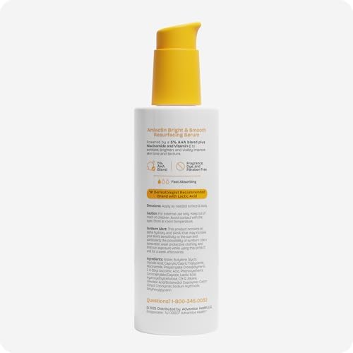 Amlactin Bright & Smooth Resurfacing Serum, Lactic Acid, 8 oz - 1