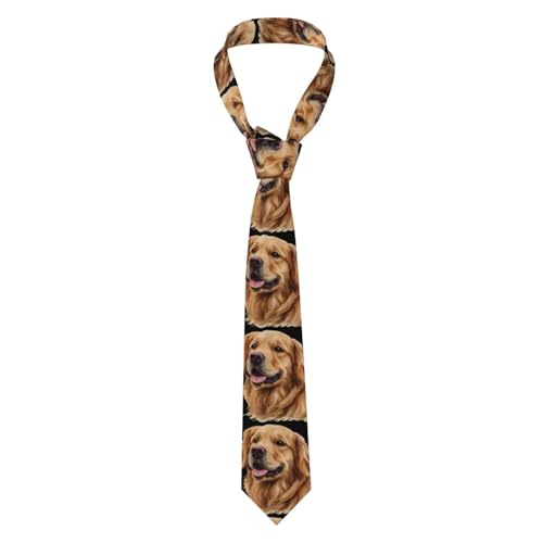 Ervbhia Cute Golden Retriever Men'S Luxury Tie For Weddings &