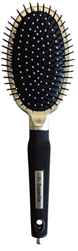 X5 Superlite Advanced Ionic Cushion Hairbrush - Frizz-free Styler & Detangler for Wet or Dry Hair - Silver Black