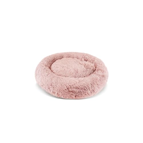 PATAM Cuccia Morbida, Lettino per Cani e Gatti a Ciambella Sfoderabile e Antiscivolo, Alaska Rosa, Small 51 cm