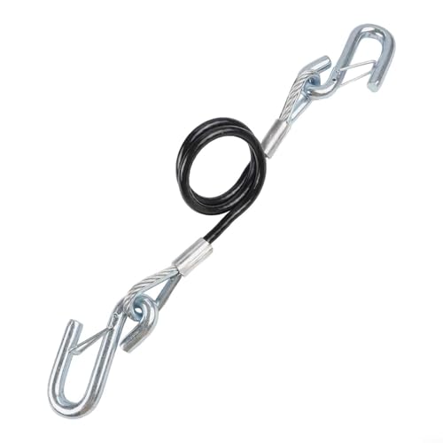Fune di traino di sicurezza per rimorchi, costruita in materiale ad alta resistenza, capacità 1587,6 kg con gancio a S per un fissaggio sicuro (A)