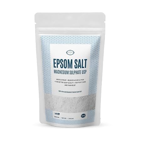 SID Epsom Salt for Foot | Epsom Salt for Pain Relief | Genuine Magnesium Oil Spray alternate for Muscle Relief | Graded 100% Pure, Unscented Magnesium Sulphate (900 Grams)