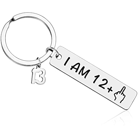 Jadive 13th Birthday Gifts for Girls Boys Funny Birthday Keyring Gifts Stainless Steel Key Ring 13th Birthday Keychain Ring Present Cover