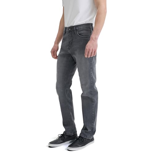 Urban Star Mens Jeans Relaxed Fit – Straight Leg Stretch Jeans for Men – Ultimate Comfort Superflex Pants Grey 34W x 32L