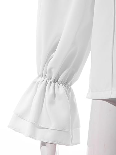 renvena Kids Ruffle Pirate Shirt Renaissance Medieval Blouse Long Sleeve Victorian Halloween Tops4