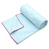 Eunzel 2 Pack Hot Yoga Towel Non-Slip Yoga Mat Towel Ultra-Absorbent Microfiber Towel for Hot Yoga, Pilates，Bikram and Workout 26.5"x 72", Blue/Pink& Purple/Orange