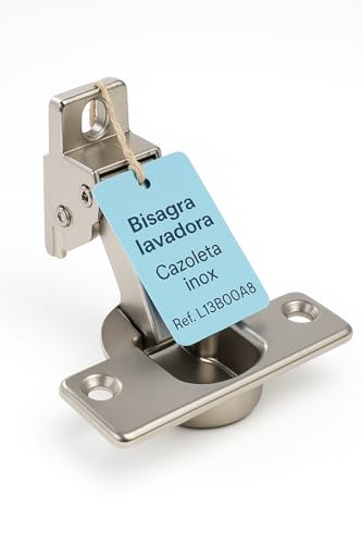 RECAMBIOS DREYMA Bisagra Puerta Lavadora Acero Inoxidable Cazoleta Montaje Preciso Compatible con EDESA FAGOR ASPES BRANDT GORENJE Código Técnico L13B000A8 Repuesto Hostelería SAT Hogar Pro