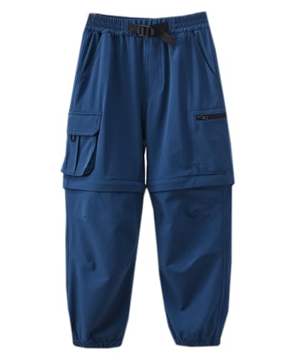 Cromoncent Boys Convertible Hiking Cargo Pants Lightweight Quick Dry Zip Off Joggers, 4-13 Years