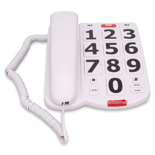 Telefono a Tasti Grandi per Anziani, Telefono Fisso con...