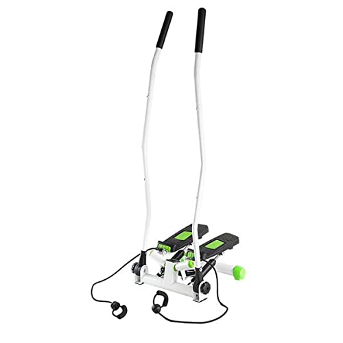 HMS S3085 - Stepper con manubrio ed elastici, verde, per casa, per allenamento cardio, tonificazione, ventre, glutei, per fitness