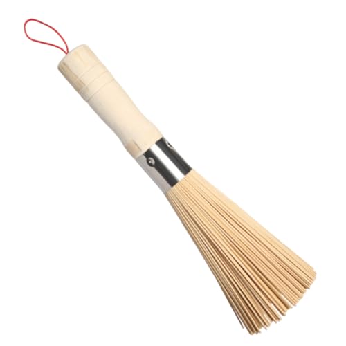 Wok - Cepillo de limpieza para ollas, olla de madera, cepillo exfoliante multifuncional, herramientas de lavado con lazo colgante para la sartén, sartén