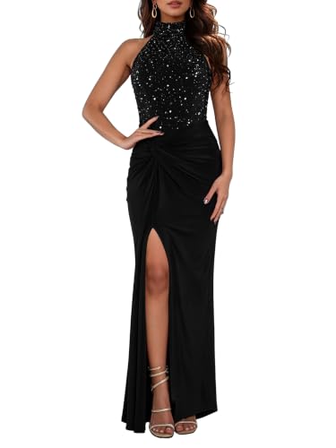 Image of Figdaw High Slit Sexy Evening Gowns Long Prom Dress for Women Formal Elegant