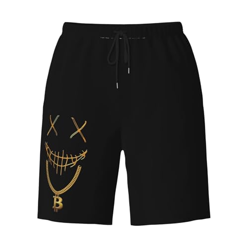Mask Bitcoin Chain Crypto Money Coin Blockchain Mens Swim Trunks Quick Dry Board Shorts 7" - Hawaii Beach Swimwear3