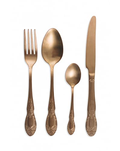 Couverts en acier satiné copper set 24 couverts WonderLand