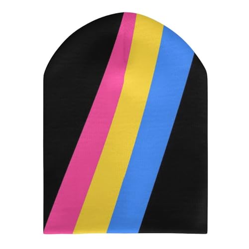 Pansexual Pride LGBTQ Kids Beanie Hat for for Girls Boys Children Cap Winter Knitted Chemo Cancer Headwear Accessories Gifts Decoration Black3