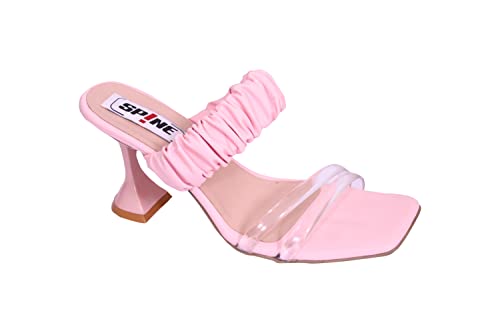 Image of SPINE Mohini Art's Women kitten Heel Slipper (Pink)