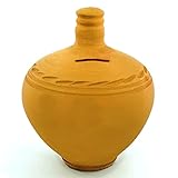 Natural Clay Piggy Banks for Adults, Vintage Terracotta Coin Banks, Should Break to Open Money Banks, (Medium 9 in)