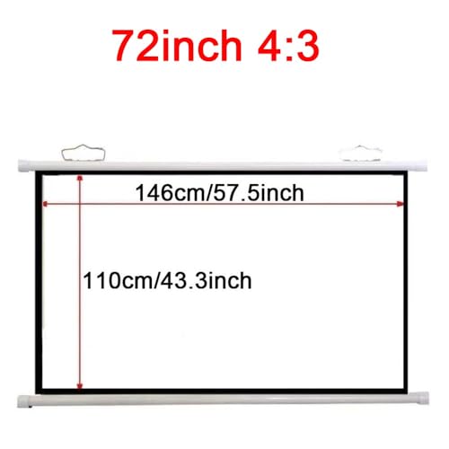 Pantalla Manual Retráctil Para Proyector 72 Pulgadas 4:3 miniatura 6