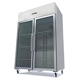 Maxima Congelatore - 1200L - 6 Ripiani Regolabili (2/1 GN) - Acciaio Inox - con Porta in Vetro