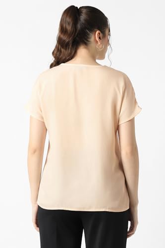 Image of Van Heusen Women's Polyester Regular Fit Half Sleeve V Neck Formal Top