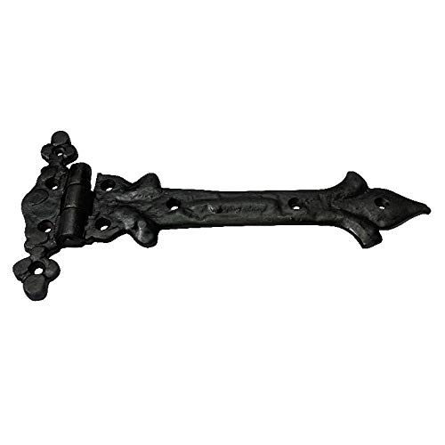 Image of Adonai Hardware Adonijah Antique Cast Iron Strap T Hinge (7.9 inch x 2 Pack, Beeswax Living Finish) for Barn Doors, Gates, Kitchen Cabinets, Sheds, Wooden Box, Furniture, Cedar Chest and Trunks