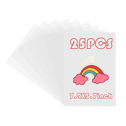 Hslordge 25-Pack Shrink Plastic Sheets,Shrinky Dink Sheets,Frosted Shrink Paper Sheet, Arts Crafts Activity,DIY Ornaments Keychains- 7.9 X 5.7 inch