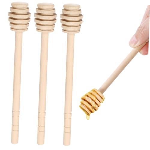 Cabilock Honey Pot Stick 3pcs Wooden Honey Stirring Rods for Easy Honey Collection