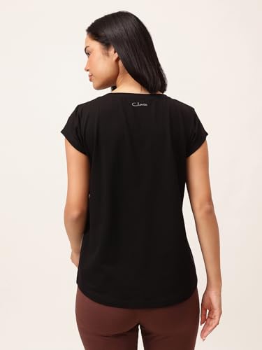 Image of Clovia Women's Cotton Fitted Active T-Shirt