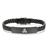 ForeverWill Cooler Herren Wikinger Triskele Rune Schmuck-Nordisch Keltisch Wikinger Amulett Leder Armband Armreif Mythischer Pegan Talisman Schmuck für Männer Frauen