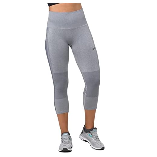 ASICS Women's Cooling Seamless Capri Running Clothes, XL, MID Grey