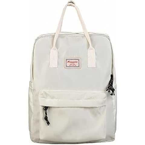 Shoulder Bags, Casual Backpack, Harajuku Backpacks Students Preppy College Bookbags Large Book Packs (Beige) Cover