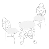 Ornement de mobilier de micro-paysage - avec son design élégant et complexe, cet ensemble de mini table et chaises ajoute facilement de la sophistication, ornements d'aménagement paysager de petits meubles