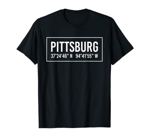PITTSBURG KS KANSAS Funny City Coordenates Home Roots Regalo Camiseta