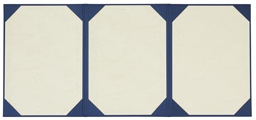 美濃商会 証書ファイル 布 紺 パッドなし (A4 三枚用 9275)