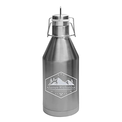 Sofia's Findings Personalized Groomsmen Vacuum Insulated Growler with Swing-Top Lid