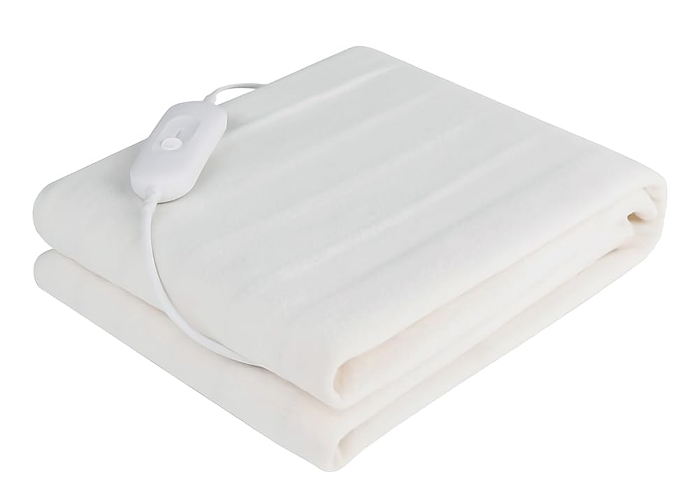 Melchioni Family | Scaldaletto Elettrico Singolo 150x80cm in Poliestere con Telecomando 3 Livelli di Temperatura, Lavabile, Protezione Surriscaldamento, 60W