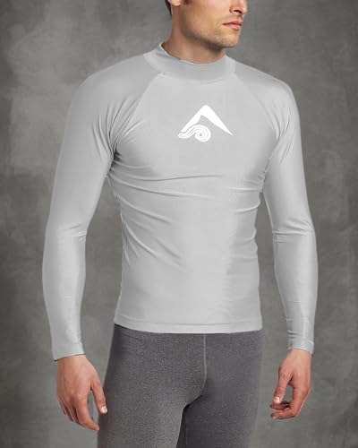 Kanu Surf Men's Long-Sleeve Platinum UPF 50+ Rashguard Long-Sleeve Platinum UPF 50+ Rashguard