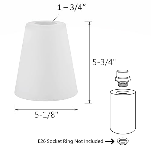 Image of Aspen Creative 23619-3, Opal Frosted Glass Shade White Inside for Pendant, Vanity Light, 5-3 /4 inch Dia x 5-1 /8 inch H, Center Hole: 1-3 /4 inch, Set Of 3