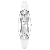 Seksy Women's 18.00mm Quartz Watch with Silver Analogue dial and White Leather Strap 2566