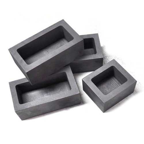 jojofuny Moldes de Fundición de Grafito 100X50X25 MM para Lingotes de Cobre y Aluminio, Resistente a Ácidos, Uso en Laboratorio y Artesanía