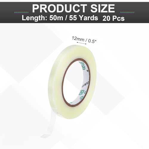 Image of MECCANIXITY Strapping Tape, 20 Roll 1 /2 Inch x 55 Yards Reinforced Packing Tape Filament Tape Heavy Task Packing Transparent 5.9 Mil Striped for Package Transport Electric Equipment Packaging