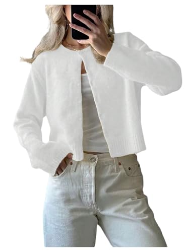 GORGLITTER Women's Button Down Cardigan Sweaters Lightweight Casual Long Sleeve Open Front Knit Sweater Fall Outerwear