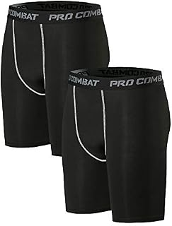 Zueauns Men's 2-3 Pack Compression Short,Mens Gym Running Shorts Sports Wear Base Layer Tights for Fitness Training Workout Jogging Exercise