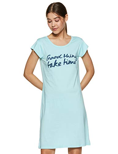 Image of GiglyMigly Cotton Mid Length Women Printed Sleepshirt Nightdress