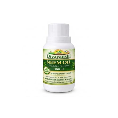 Image of Divayanshi Neem Oil for Plants | 100% Organic Cold Pressed Concentrate | Natural Insecticide & Pest Control Spray for Indoor & Outdoor Plants | Controls Aphids, Mealybugs & Fungal Issues-100ml