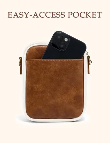Image of Yarnic Small Crossbody Bag, Vegan Leather Cell Phone Purse for Women, Vintage Wallet Bag with Card Slots