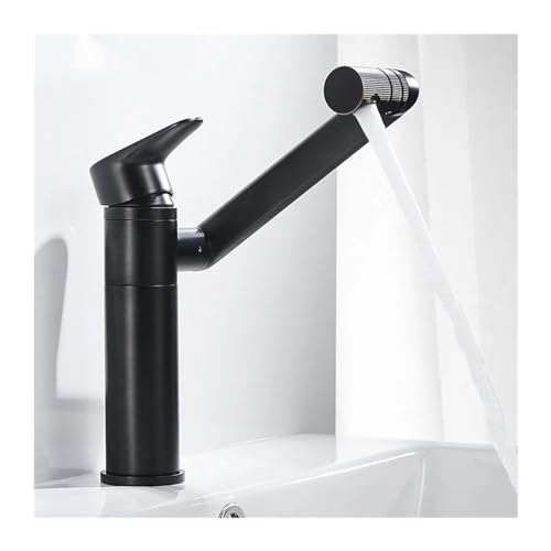 Grifo mezclador rotatorio de lavabo con caño giratorio y control de agua fría y caliente