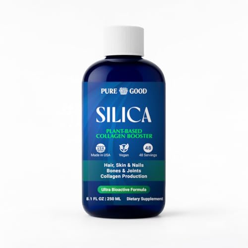 Liquid Silica Supplement 8oz, Vegan Collagen Booster Silica, Collagen Booster for Hair, Skin, Nails, Quality Formula Silica Mineral Supplements Made in The USA with Globally Sourced Ingredients